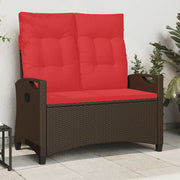 Tuinbank 105x60x112 cm staal polyester bruin rood
