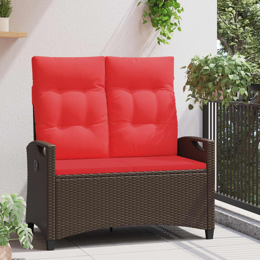 Tuinbank Bruin en Rood 105 x 60 x 112 cm Staal en Polyester