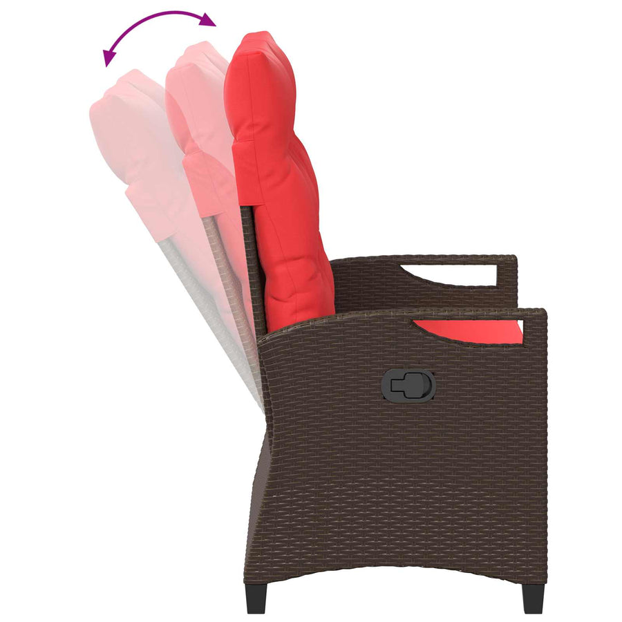 Tuinbank Bruin en Rood 105 x 60 x 112 cm Staal en Polyester