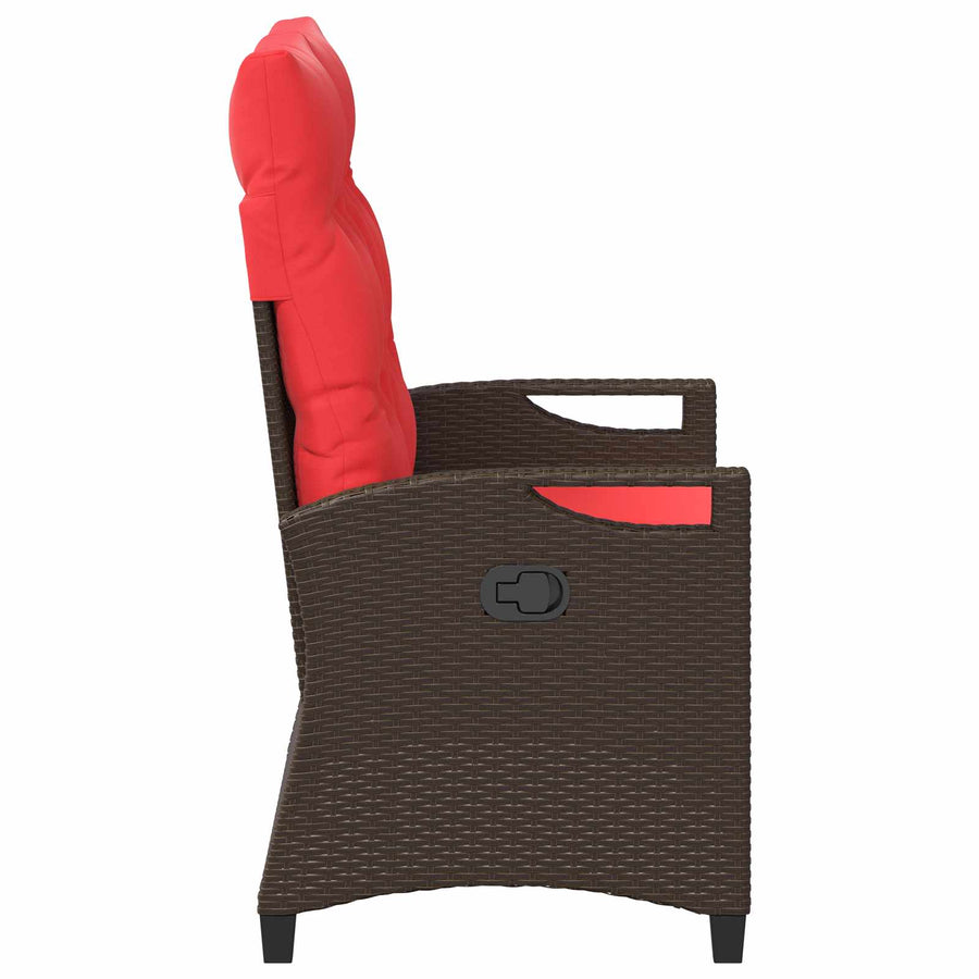 Tuinbank Bruin en Rood 105 x 60 x 112 cm Staal en Polyester