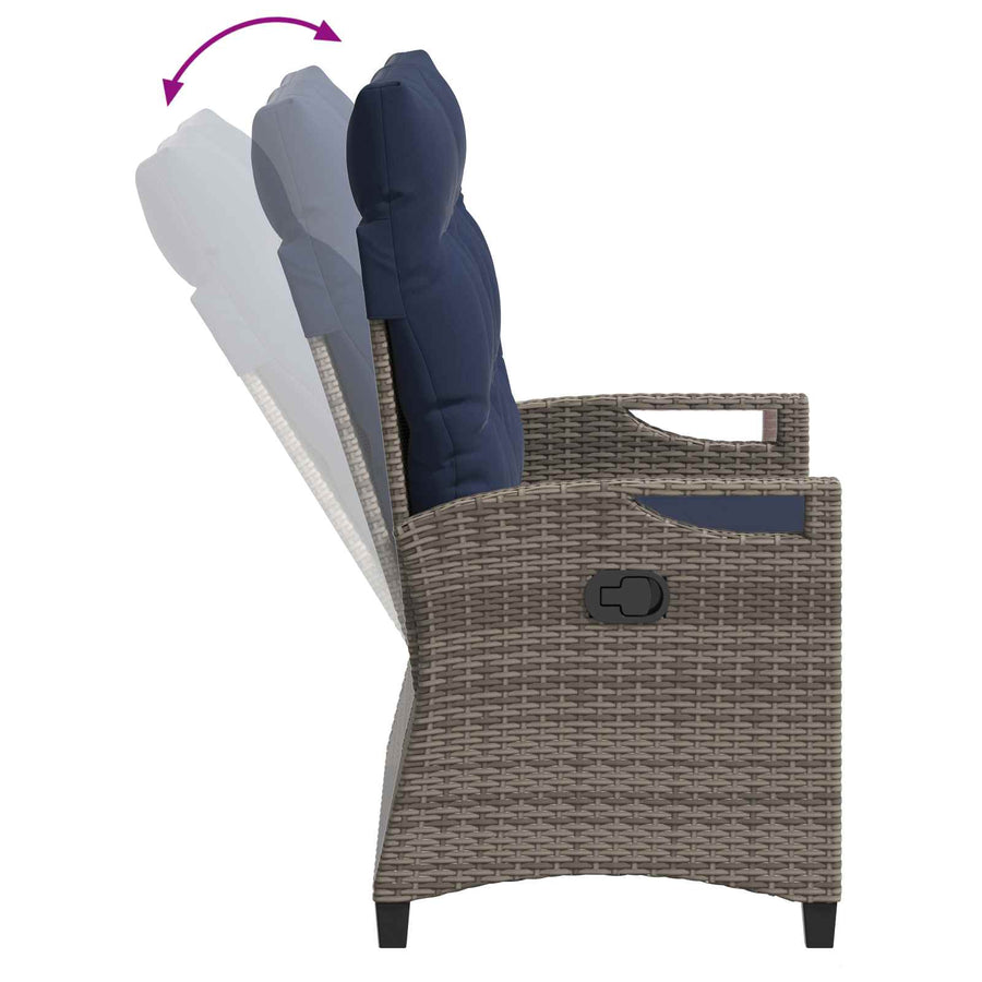 Tuinbank met kussen 105 x 60 x 112 cm staal