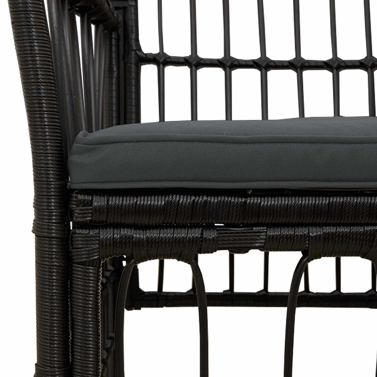 Tuinstoelen 2 st Zwart PE rattan, Staal en Polyester Stof