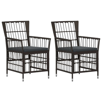 Tuinstoelen 2 st Zwart PE rattan, Staal en Polyester Stof