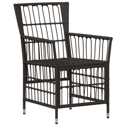 Tuinstoelen 2 st Zwart PE rattan, Staal en Polyester Stof