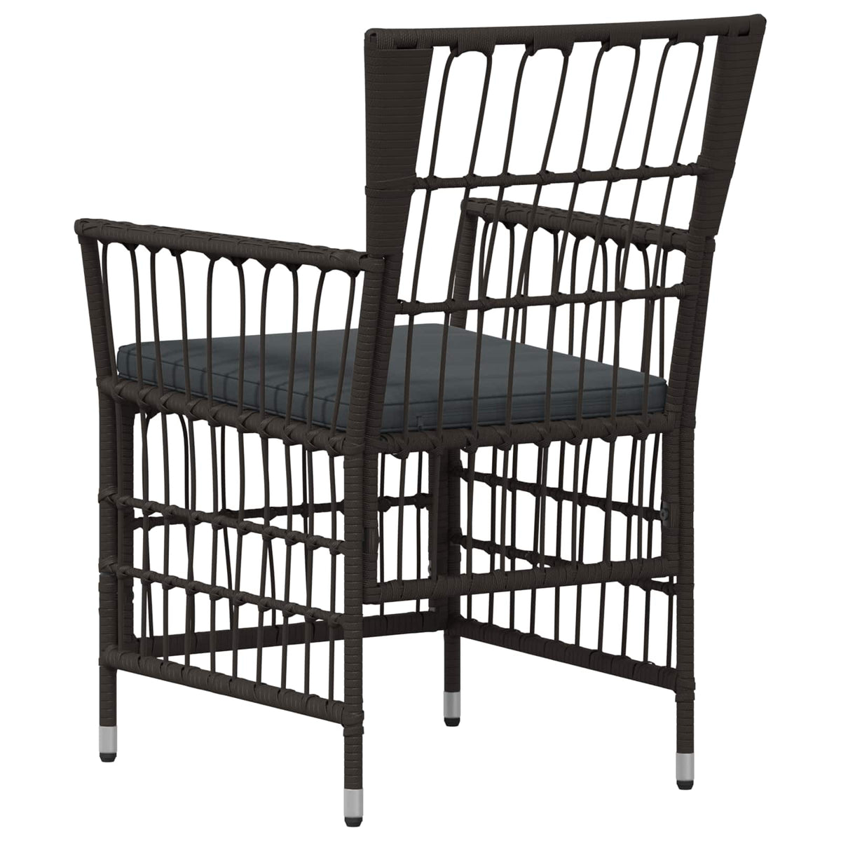 Tuinstoelen 2 st Zwart PE rattan, Staal en Polyester Stof