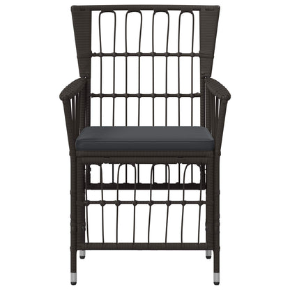 Tuinstoelen 2 st Zwart PE rattan, Staal en Polyester Stof