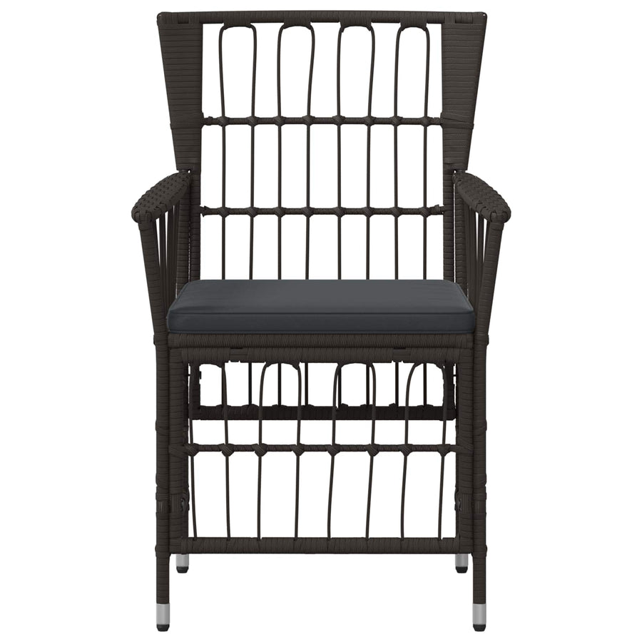 Tuinstoelen 2 st Zwart PE rattan, Staal en Polyester Stof