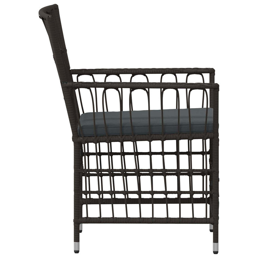 Tuinstoelen 2 st Zwart PE rattan, Staal en Polyester Stof