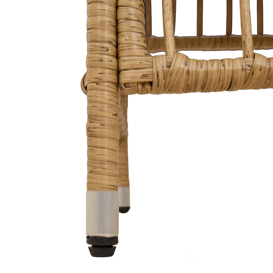 Tuinstoelen 2 st Naturel PE rattan, Staal en Polyester Stof
