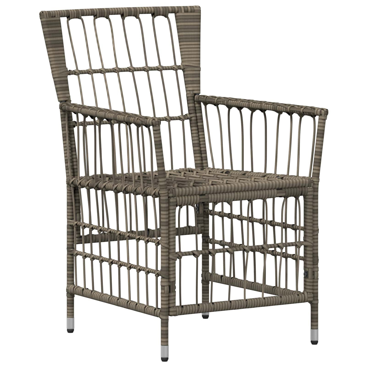 Tuinstoelen 2 st Grijs PE rattan, Staal en Polyester Stof