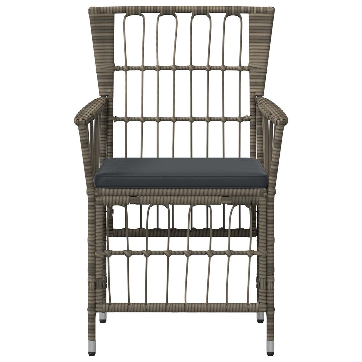 Tuinstoelen 2 st Grijs PE rattan, Staal en Polyester Stof