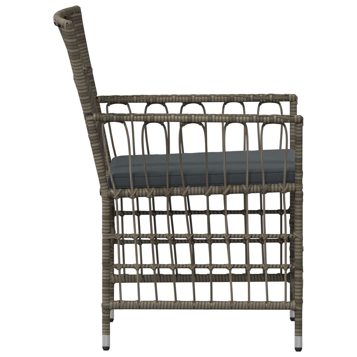 Tuinstoelen 2 st Grijs PE rattan, Staal en Polyester Stof