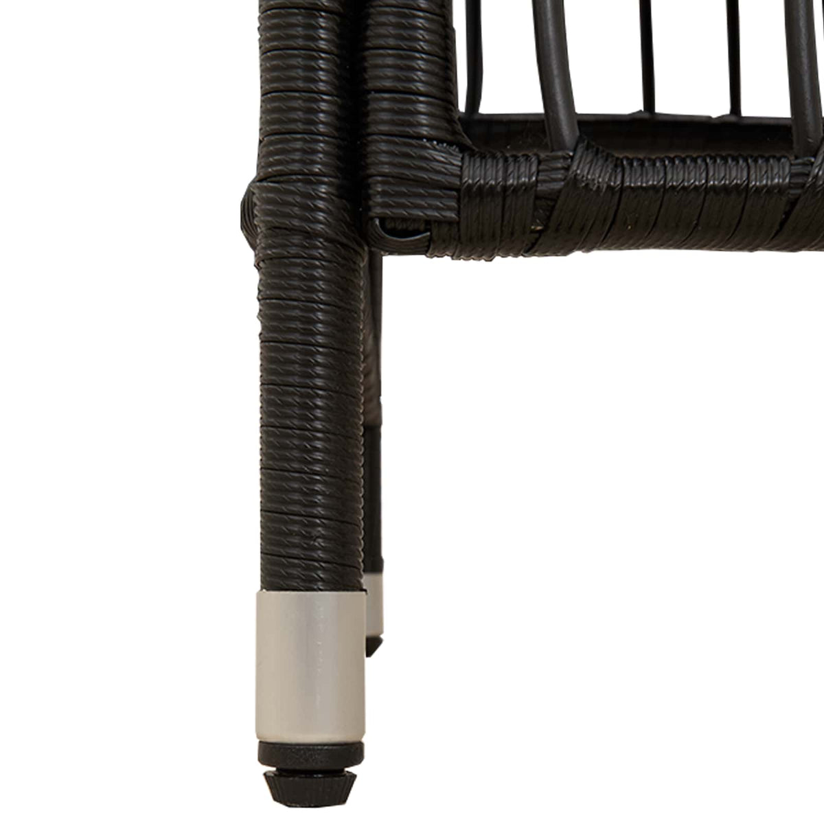 Tuinstoelen 4 st Zwart PE rattan, Staal en Polyester Stof