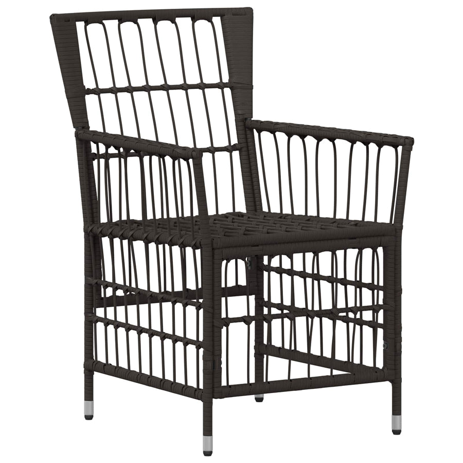 Tuinstoelen 4 st Zwart PE rattan, Staal en Polyester Stof