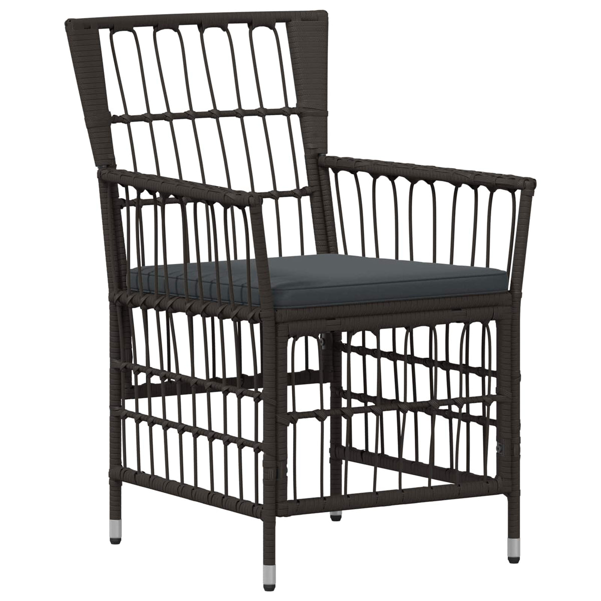 Tuinstoelen 4 st Zwart PE rattan, Staal en Polyester Stof
