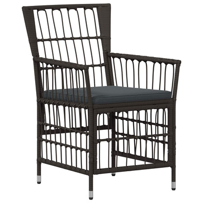Tuinstoelen 4 st Zwart PE rattan, Staal en Polyester Stof