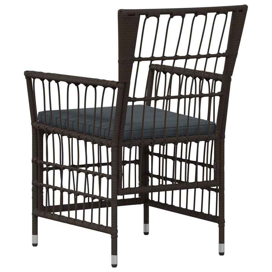Tuinstoelen 4 st Zwart PE rattan, Staal en Polyester Stof