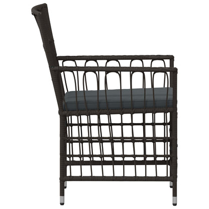 Tuinstoelen 4 st Zwart PE rattan, Staal en Polyester Stof