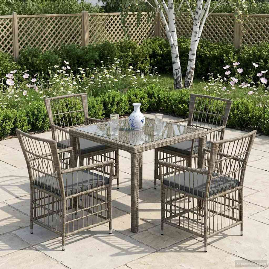 Tuinstoelen 4 st Grijs poly rattan