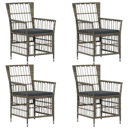 Tuinstoelen 4 st Grijs poly rattan
