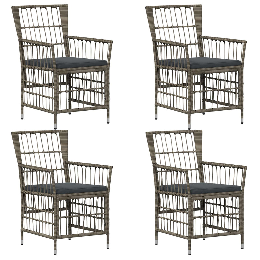 Tuinstoelen 4 st Grijs poly rattan