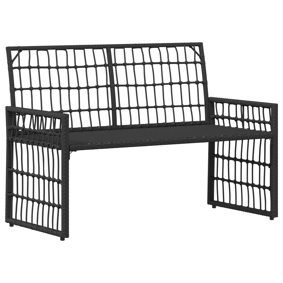 Buitenmeubelset 4 pcs Zwart en Donkergrijs Staal en Poly Rattan