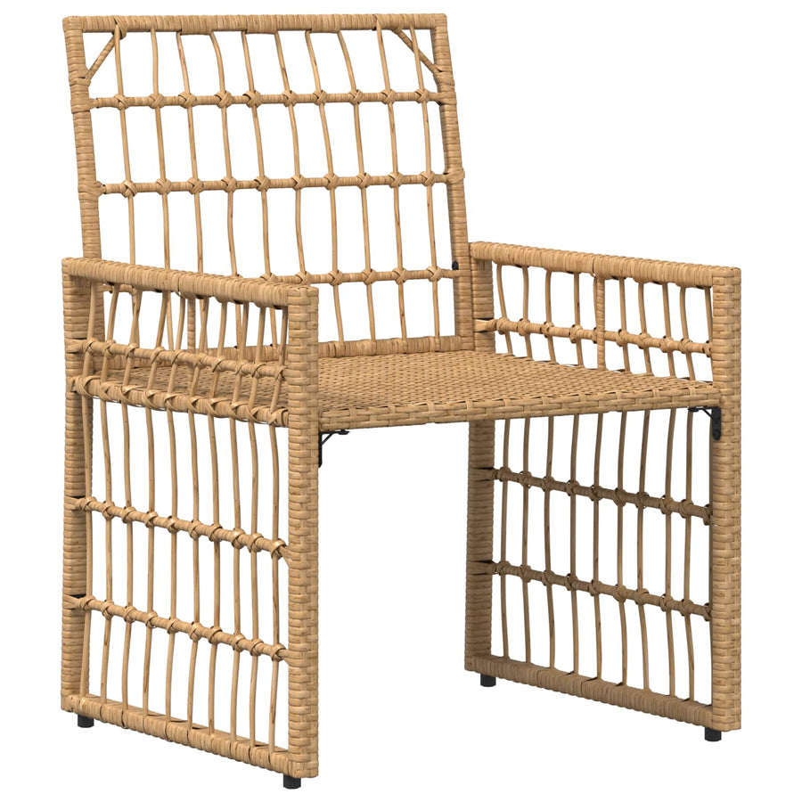 Buitenmeubelset met kussen 4 pcs Natuurlijk en Crème Wit