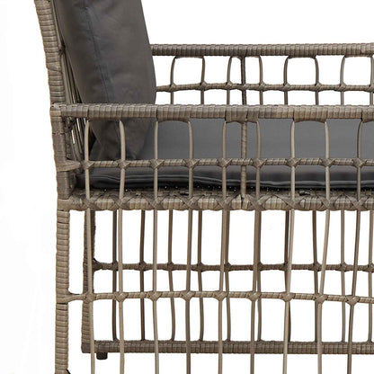 Buitenmeubelset 4 pcs Grijs en Donkergrijs Staal en Poly Rattan