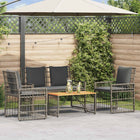 Buitenmeubelset poly rattan staal acaciahout grijs