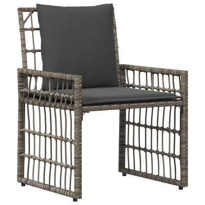 Buitenmeubelset 4 pcs Grijs en Donkergrijs Staal en Poly Rattan