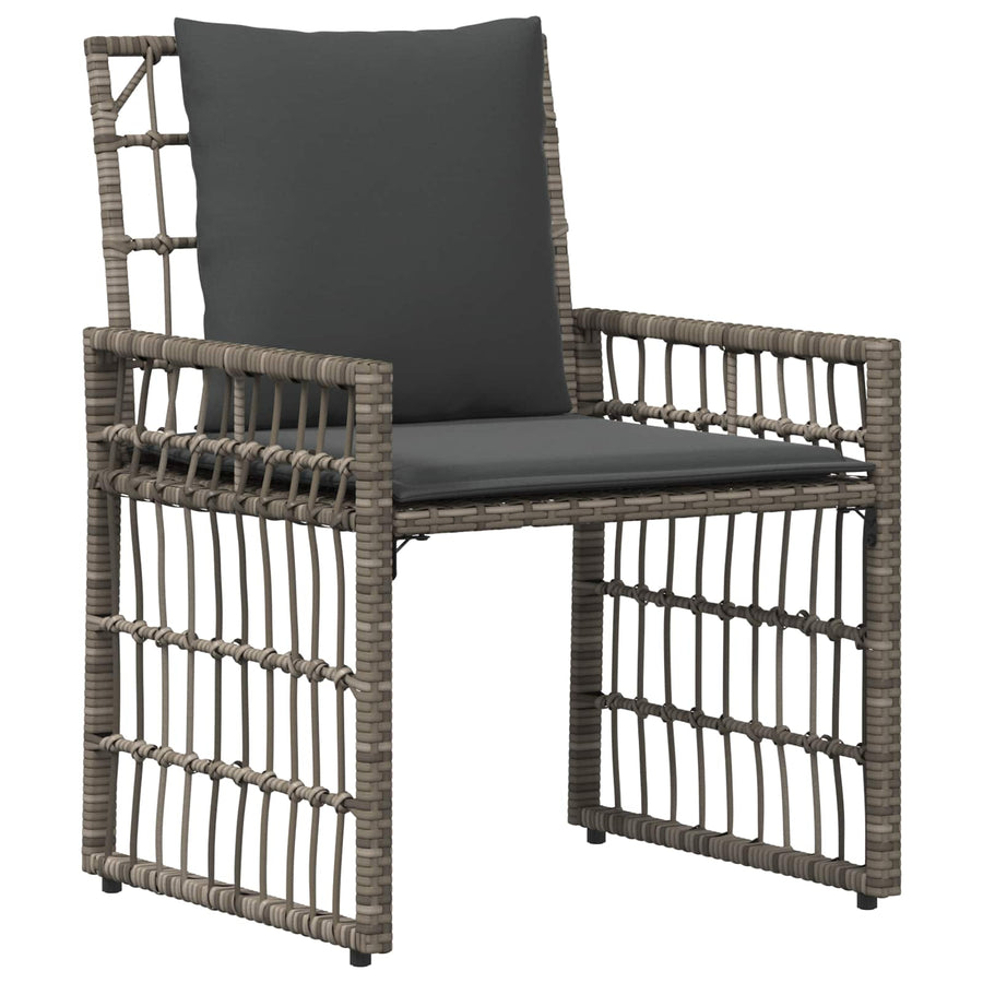 Buitenmeubelset 4 pcs Grijs en Donkergrijs Staal en Poly Rattan