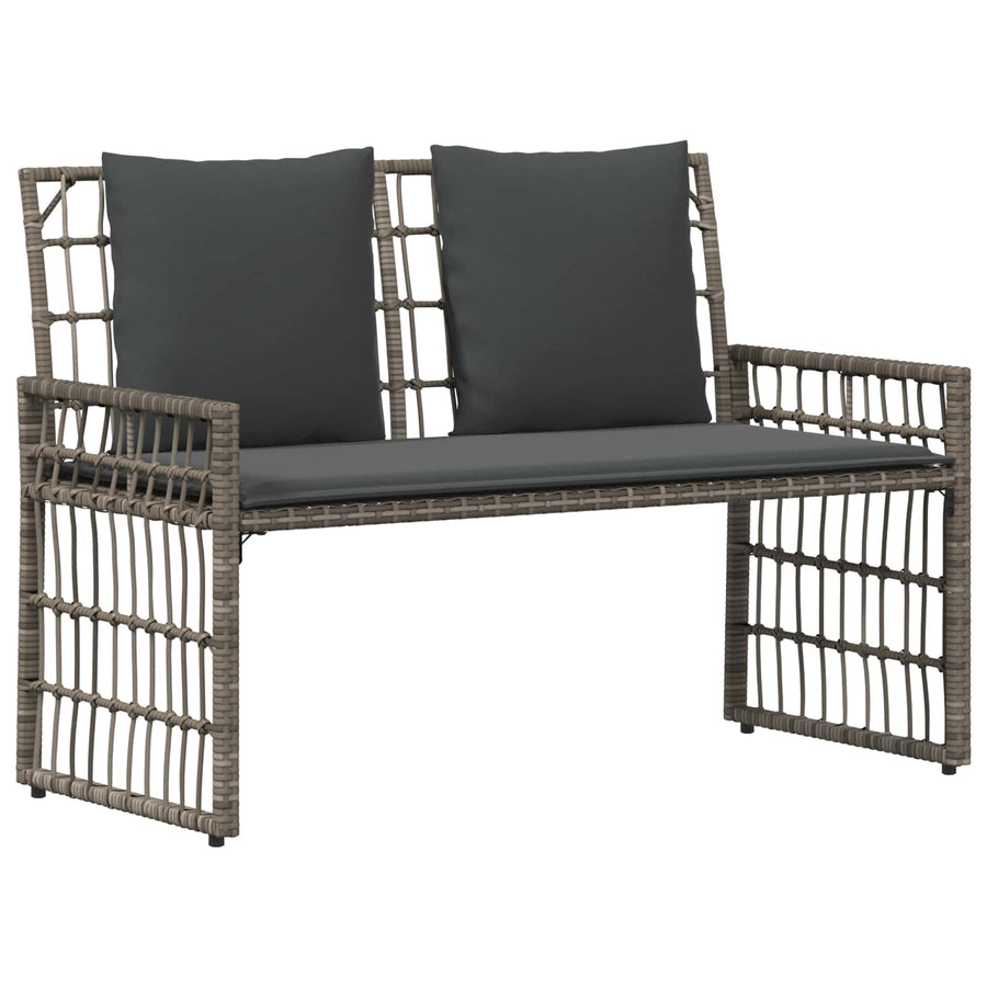 Buitenmeubelset 4 pcs Grijs en Donkergrijs Staal en Poly Rattan