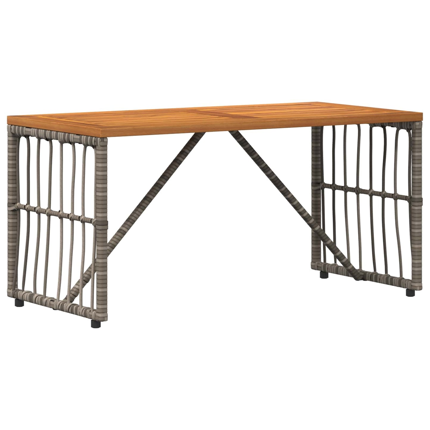 Buitenmeubelset 4 pcs Grijs en Donkergrijs Staal en Poly Rattan