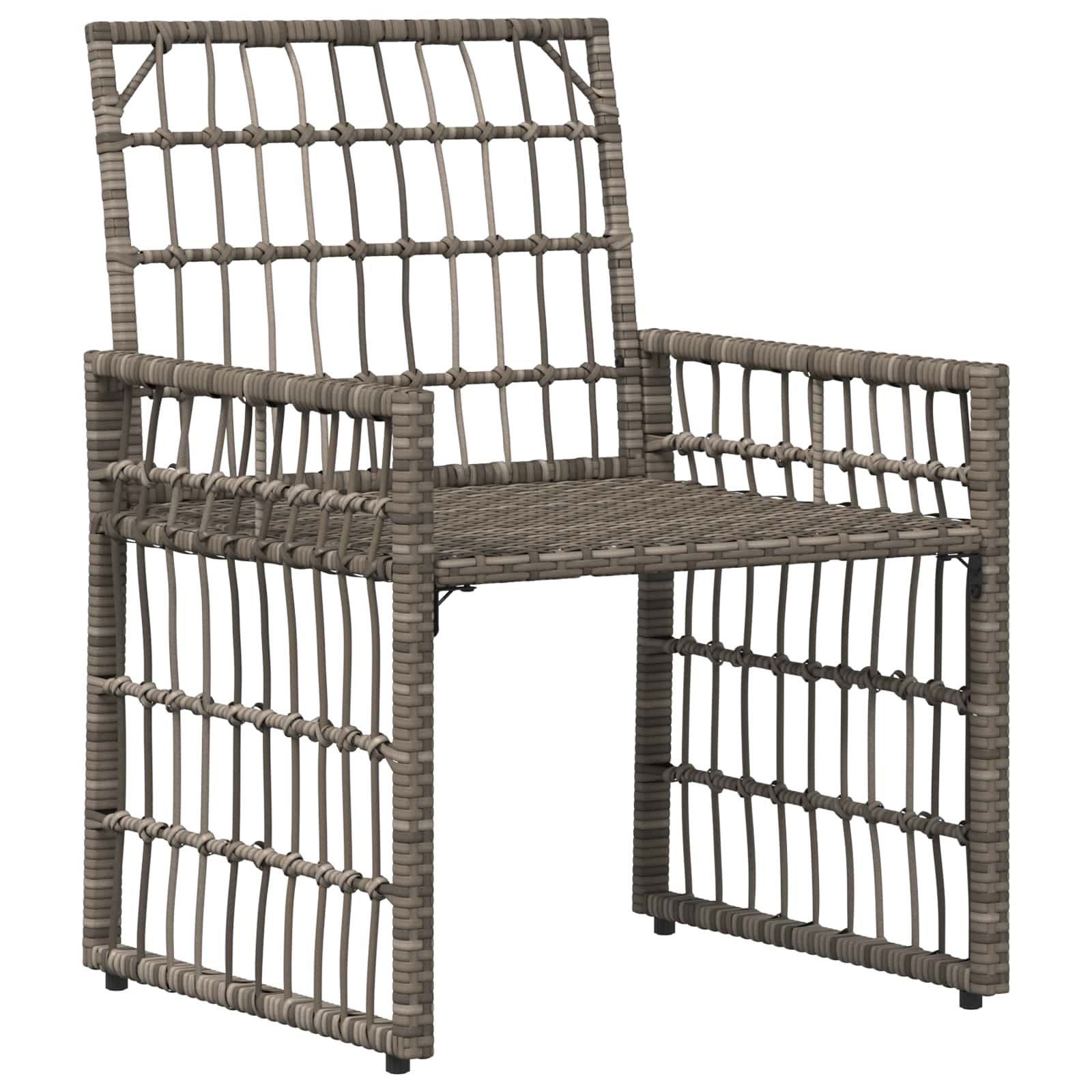 Buitenmeubelset 4 pcs Grijs en Donkergrijs Staal en Poly Rattan