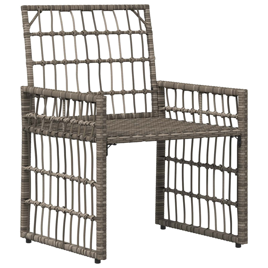 Buitenmeubelset 4 pcs Grijs en Donkergrijs Staal en Poly Rattan