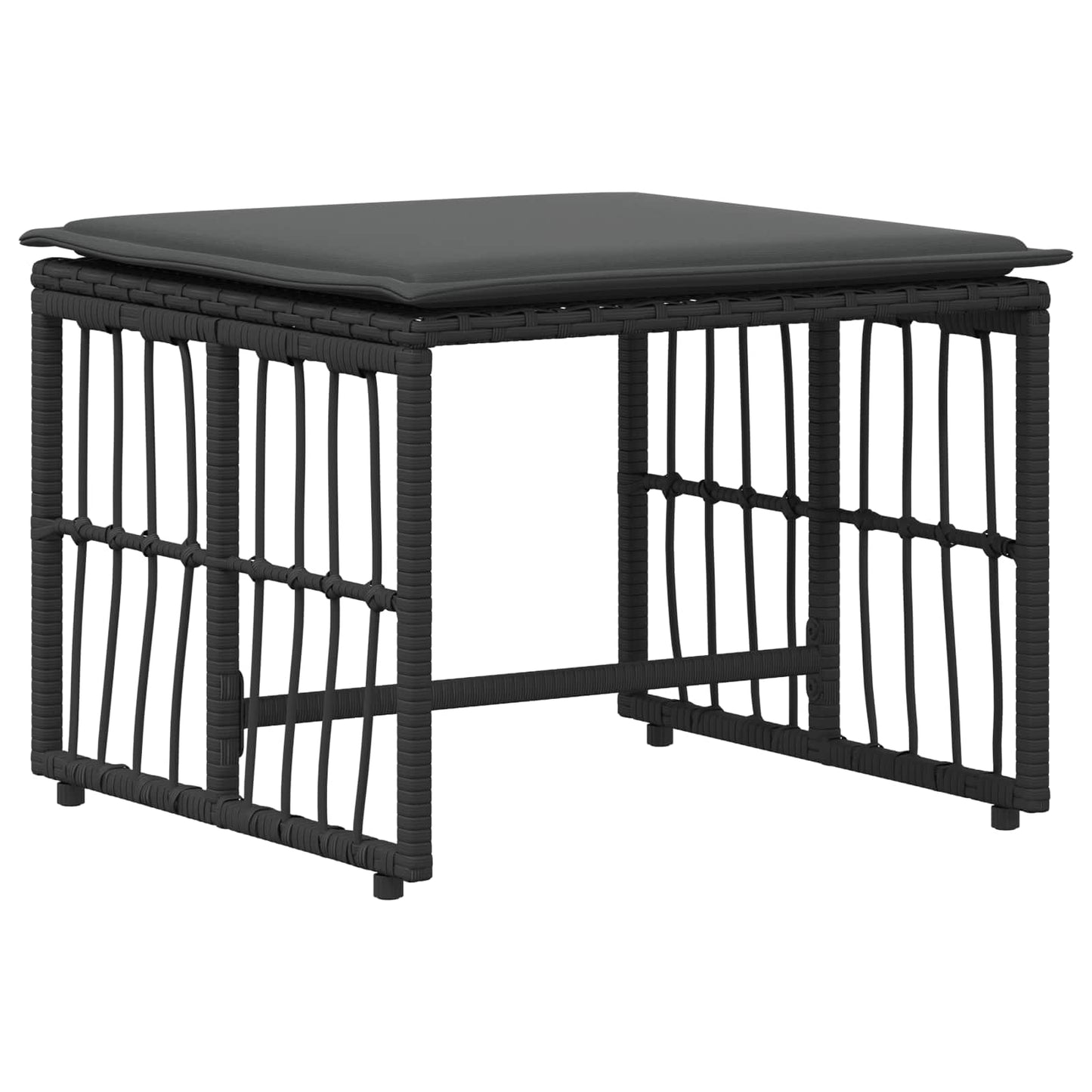 Buitenmeubelset 5 pcs Zwart en Donkergrijs Staal en Poly Rattan