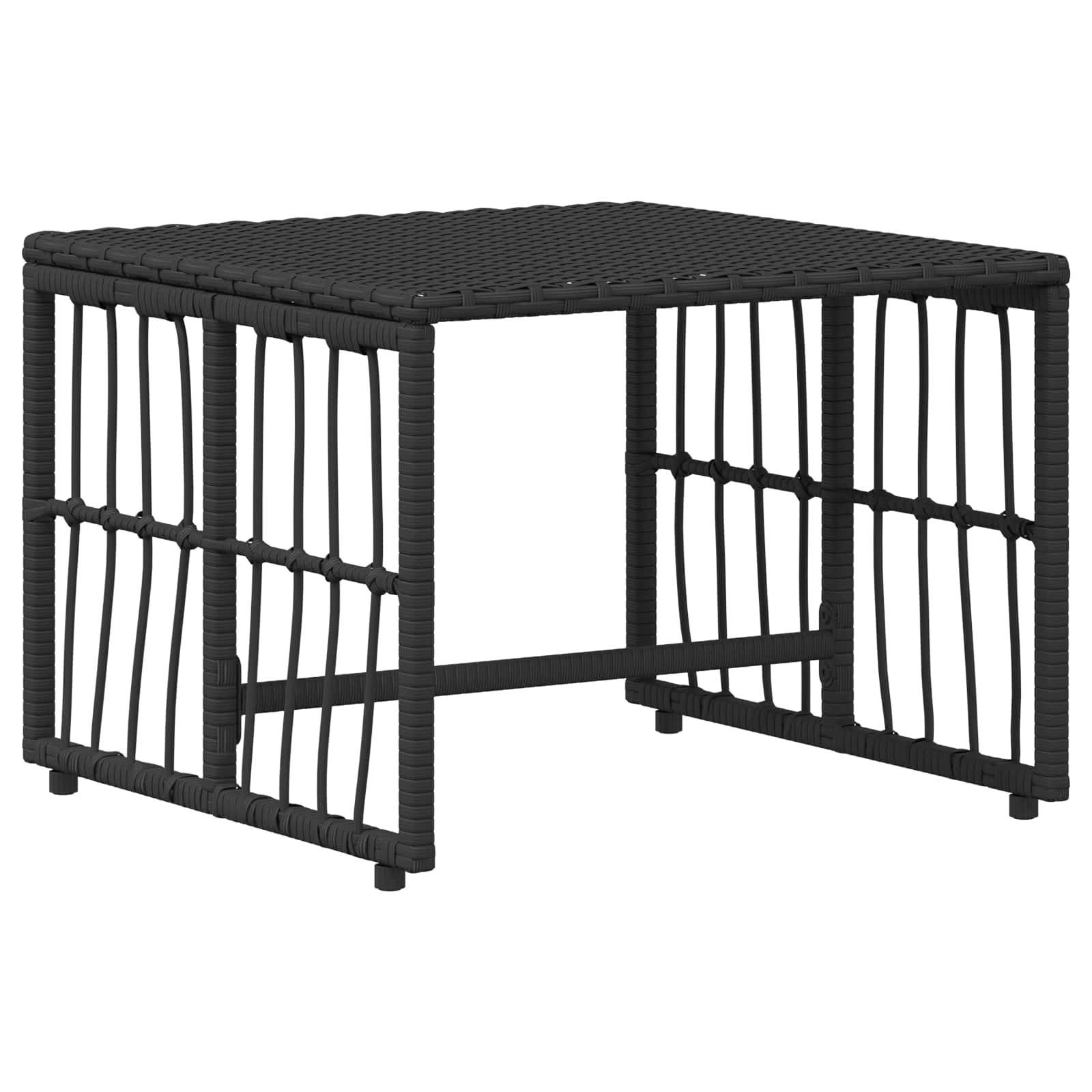 Buitenmeubelset 5 pcs Zwart en Donkergrijs Staal en Poly Rattan