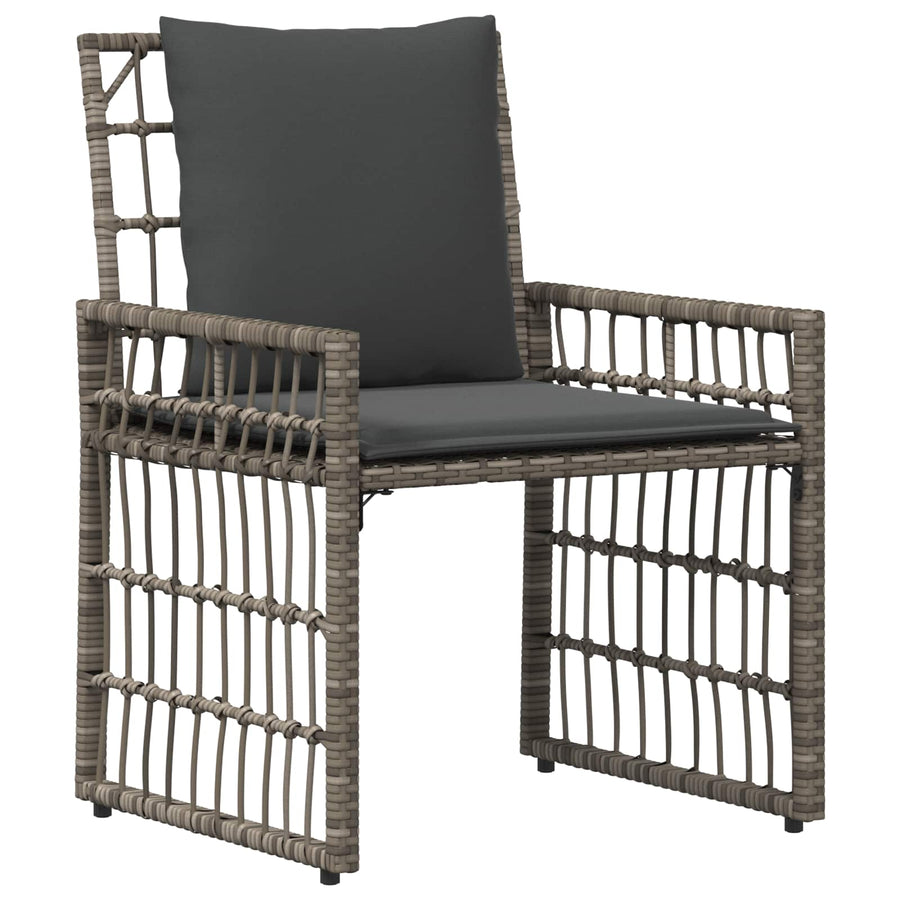 Buitenmeubelset 5 pcs Grijs en Donkergrijs Staal en Poly Rattan