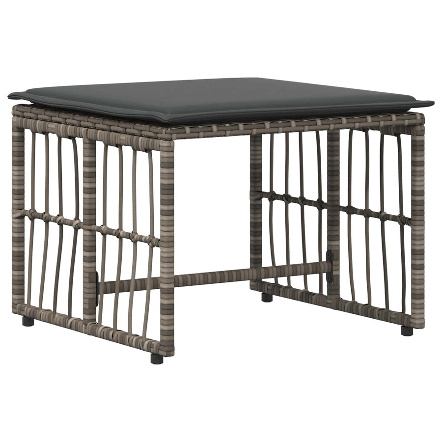 Buitenmeubelset 5 pcs Grijs en Donkergrijs Staal en Poly Rattan