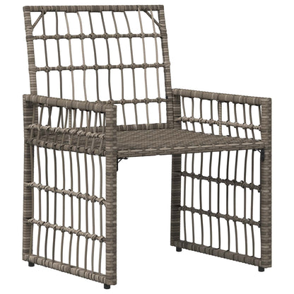 Buitenmeubelset 5 pcs Grijs en Donkergrijs Staal en Poly Rattan