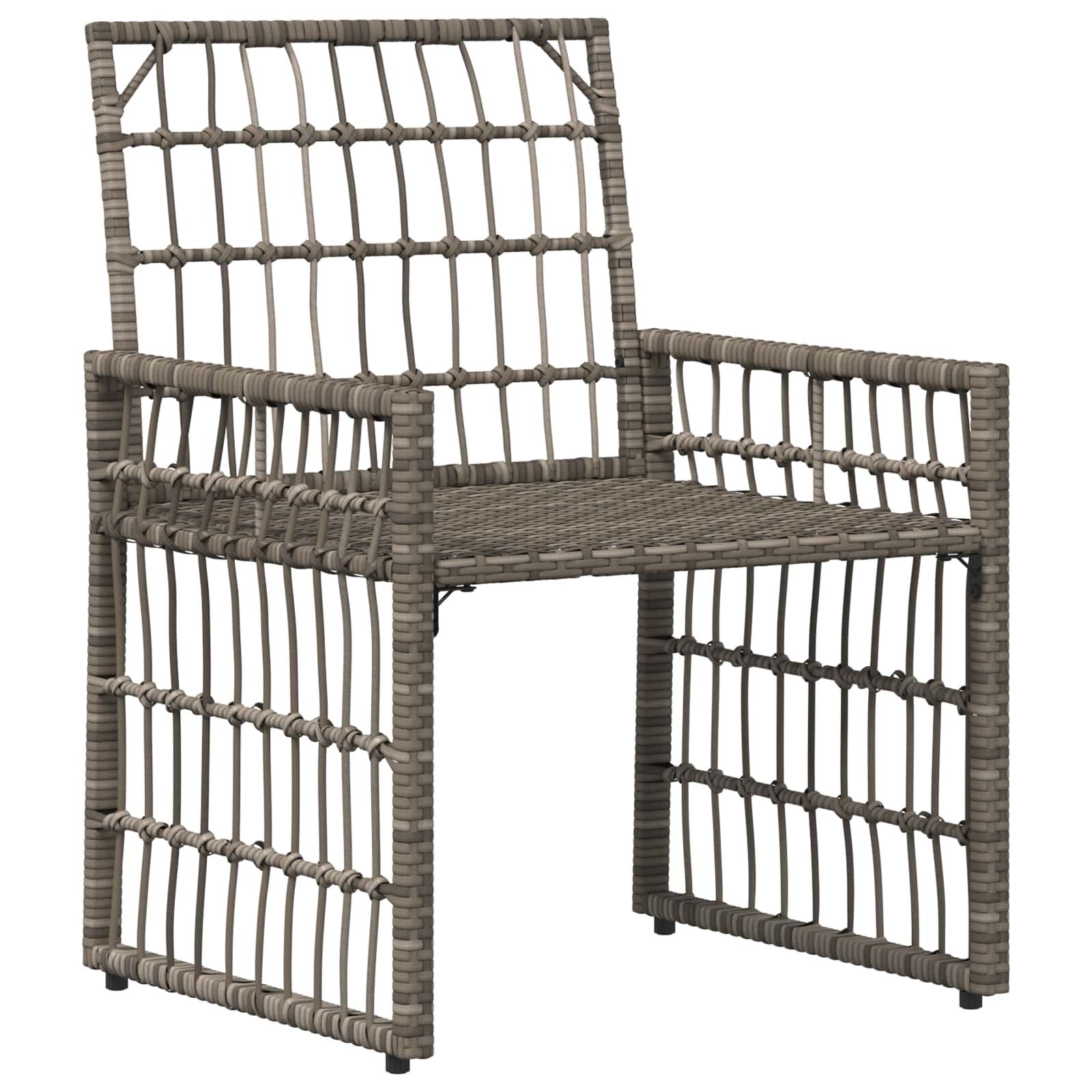 Buitenmeubelset 3 pcs Grijs en Donkergrijs Staal en Poly Rattan