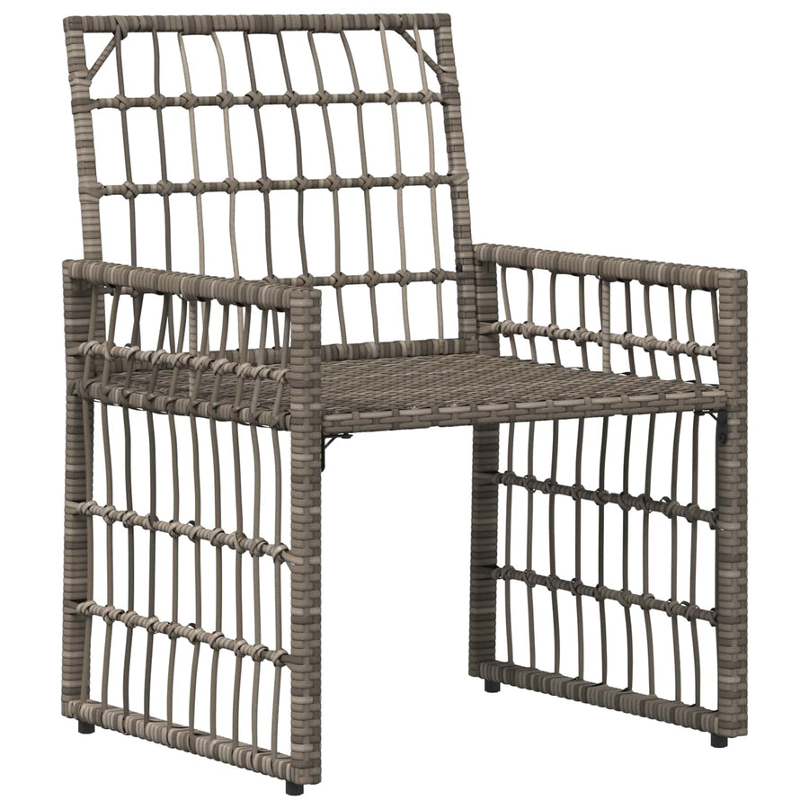 Buitenmeubelset 3 pcs Grijs en Donkergrijs Staal en Poly Rattan