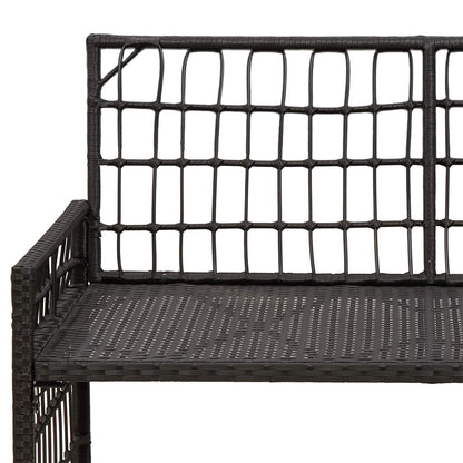 Tuinbank Effen Zwart en Donkergrijs 116 x 55 x 82 cm