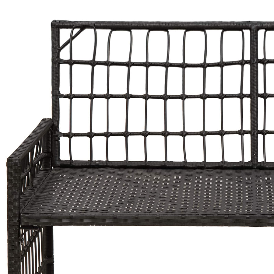 Tuinbank Effen Zwart en Donkergrijs 116 x 55 x 82 cm
