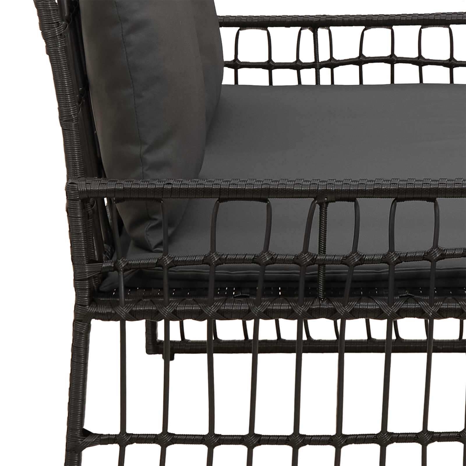 Tuinbank Effen Zwart en Donkergrijs 116 x 55 x 82 cm