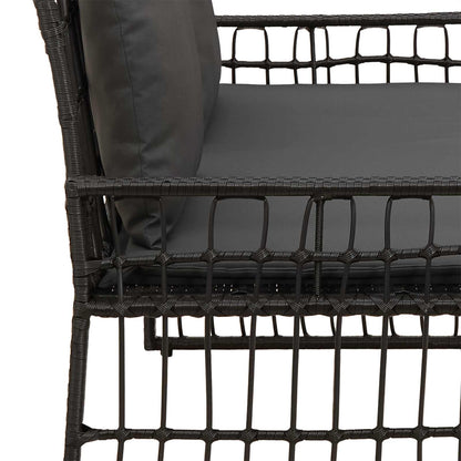 Tuinbank Effen Zwart en Donkergrijs 116 x 55 x 82 cm