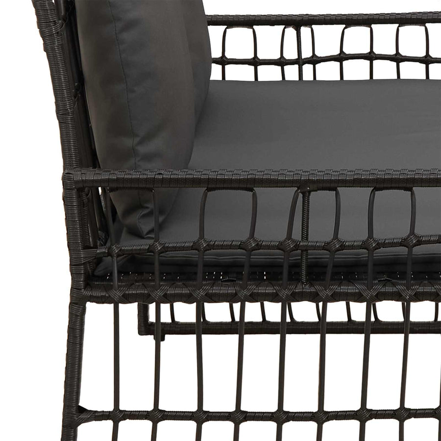 Tuinbank Effen Zwart en Donkergrijs 116 x 55 x 82 cm