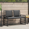Tuinbank Effen Zwart en Donkergrijs 116 x 55 x 82 cm