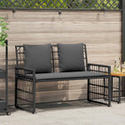 Tuinbank 116x55x82 cm zwart poly rattan staal