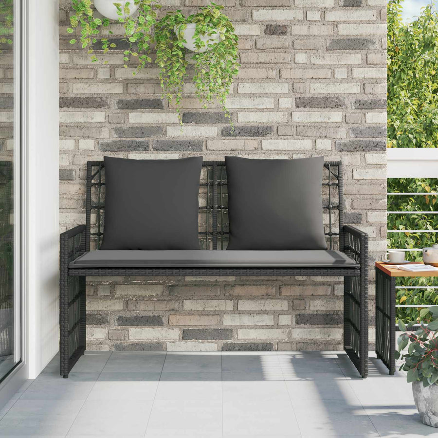 Tuinbank Effen Zwart en Donkergrijs 116 x 55 x 82 cm